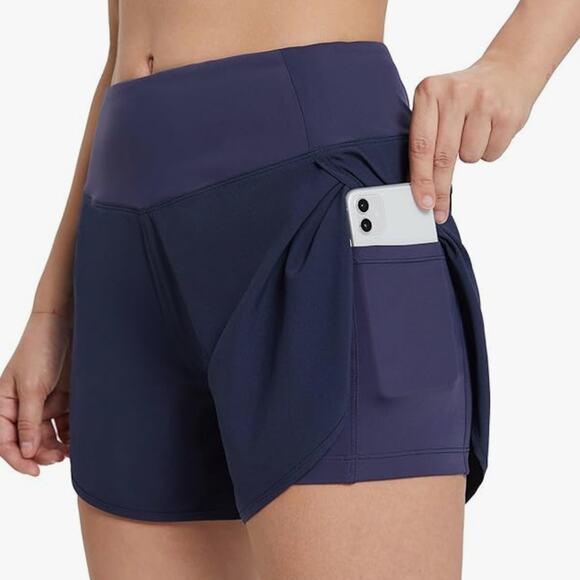 BALEAF Women's 2 in 1 Running Athletic Shorts - XS Bundle - Picture 4 of 6